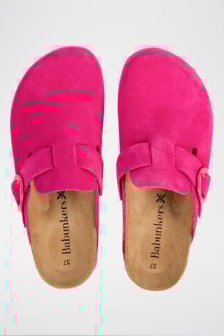 Nubuck Clogs Rosso Fuchsia