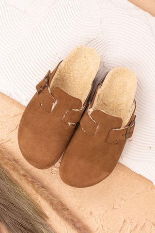 Leren Clogs - Camel