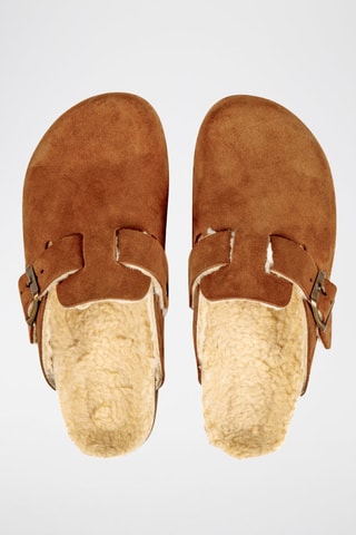 Leren Clogs - Camel