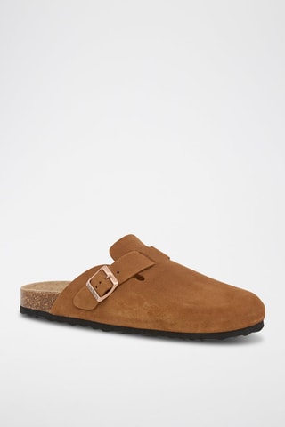 Mules en nubuck - Marron