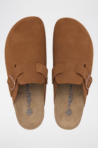 Mules en nubuck - Marron