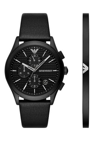 Coffret montre à quartz en cuir et bracelet en cuir