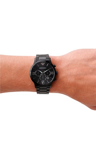 Montre à quartz en acier - Chronographe - Noir