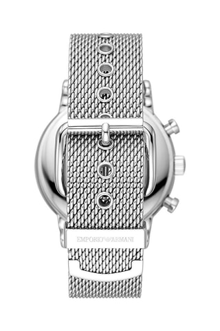 Montre à quartz en acier - Chronographe - Argenté et noir