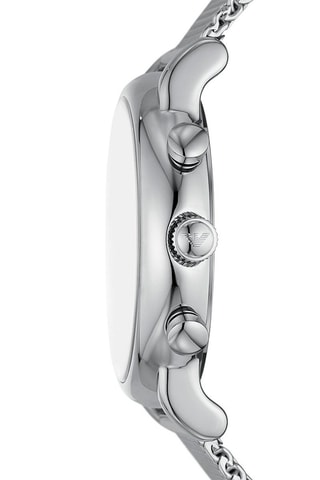 Montre à quartz en acier - Chronographe - Argenté et noir