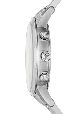 Montre à quartz en acier - Chronographe - Argenté et vert