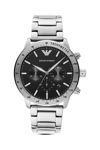 Montre à quartz en acier - Chronographe - Argenté