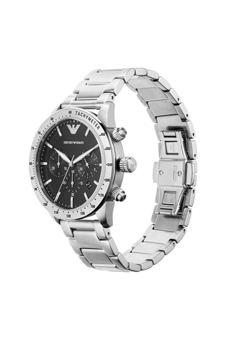 Montre à quartz en acier - Chronographe - Argenté