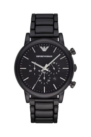 Montre à quartz en acier - Chronographe - Noir