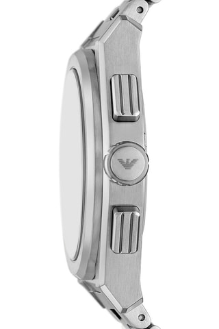 Montre à quartz en acier - Chronographe - Argenté et kaki