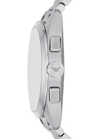 Montre à quartz en acier - Tachymètre et chronographe - Argenté et vert