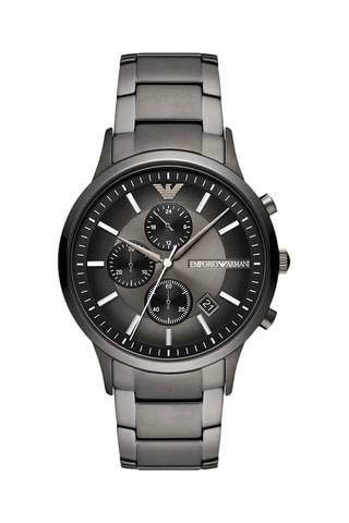 Montre à quartz en acier - Chronographe - Anthracite et noir