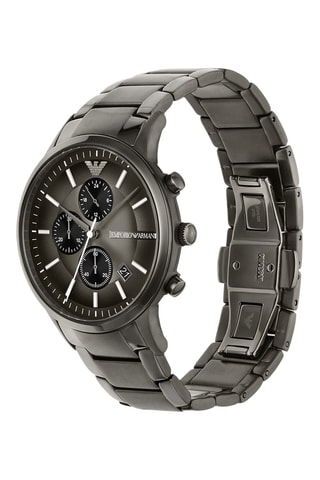 Montre à quartz en acier - Chronographe - Anthracite et noir