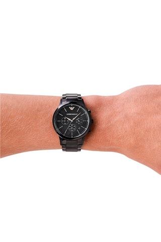 Montre à quartz en acier - Chronographe - Noir