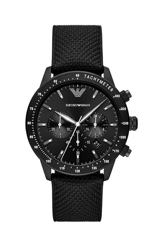 Montre à quartz en textile - Chronographe et tachymètre - Noir