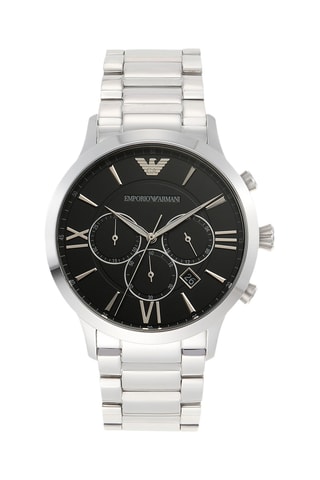 Montre à quartz en acier - Chronographe - Argenté