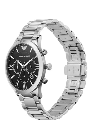 Montre à quartz en acier - Chronographe - Argenté