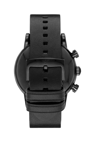 Montre à quartz en cuir - Chronographe - Noir