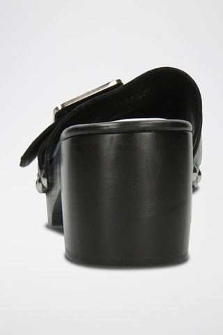 Leren Clogs met Hak Layla 1 Zwart