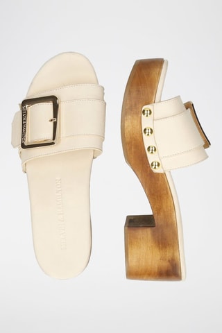 Leren Clogs met Hak Layla 1 Wit