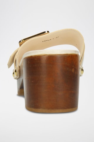 Leren Clogs met Hak Layla 1 Wit