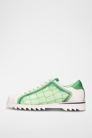 Splitleren Sneakers Marley - Wit en Lichtgroen