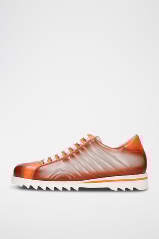 Leren Sneakers Hadrian 2 - Camel en Oranje