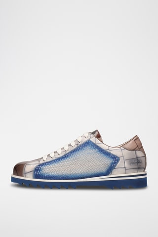 Leren Sneakers Hadrian - Marineblauw en Bruin