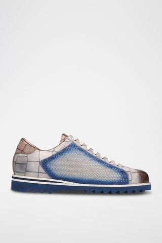 Leren Sneakers Hadrian - Marineblauw en Bruin