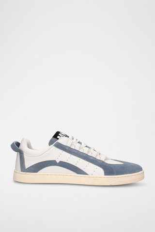 Leren Sneakers Jaxson- Blauwgrijs en Wit