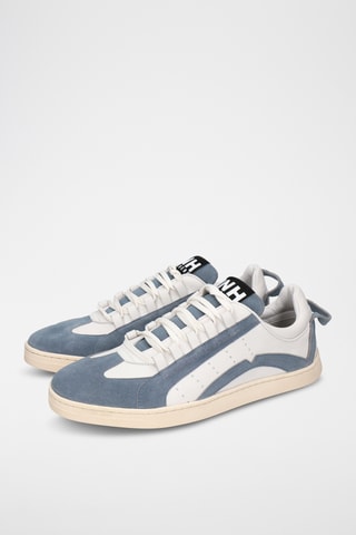 Leren Sneakers Jaxson- Blauwgrijs en Wit