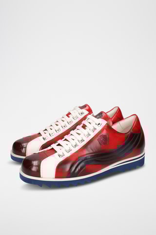 Leren Sneakers Hadrian - Rood en Marineblauw
