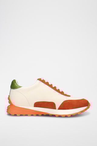 Leren Sneakers Richmond - Beige en Oranje