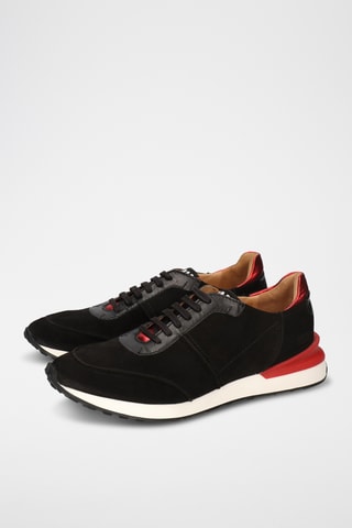 Nappaleren sneakers Rocco- Zwart