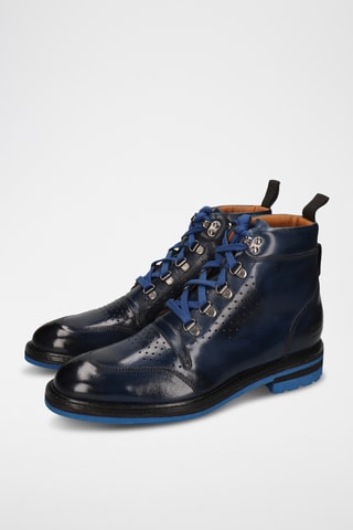 Leren enkellaarzen Trevor- Marineblauw