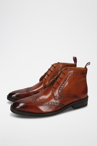 Leren enkellaarzen Jeff- Bruin