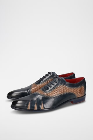 Leren Brogues Toni- Marineblauw