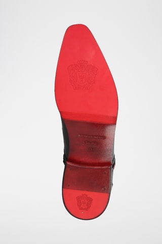 Leren Derby's Elvis- Zwart en Rood