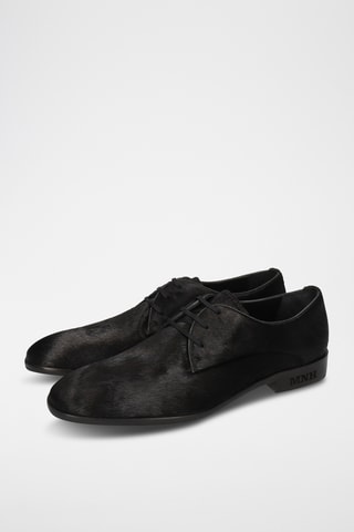 Derbys en fourrure de cuir Primo 1 - Noir