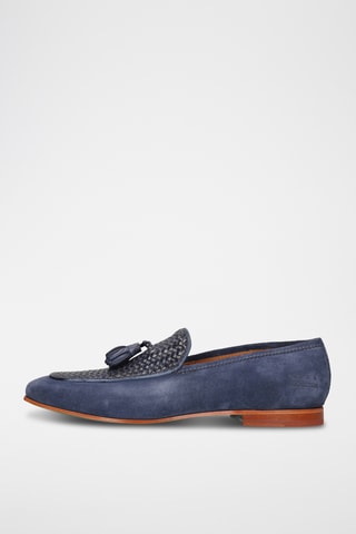 Leren mocassins Clive Marineblauw