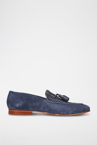 Leren mocassins Clive Marineblauw
