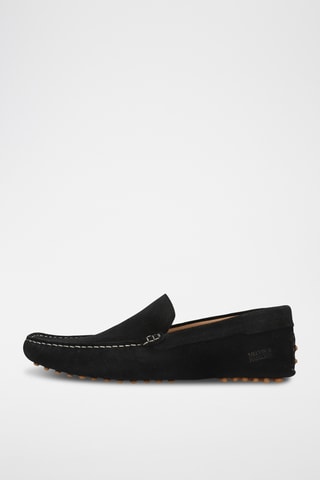 Nubuck Mocassins Nelson- Zwart