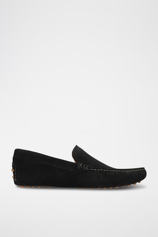 Nubuck Mocassins Nelson- Zwart