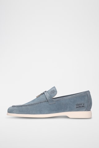 Mocassins van nubuck Earl Lichtblauw