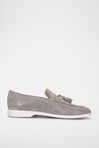 Mocassins van nubuck Earl Lichtgrijs