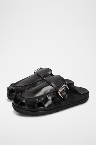 Leren Muiltjes Robert - Zwart