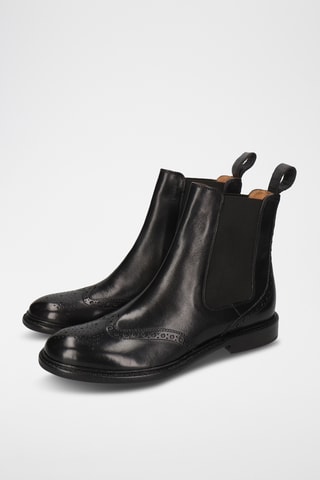 Leren Chelsea Enkellaarzen Sally- Zwart