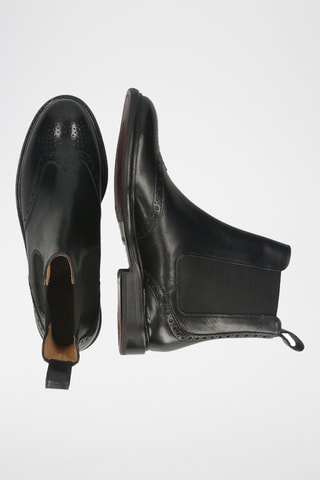 Leren Chelsea Enkellaarzen Sally- Zwart