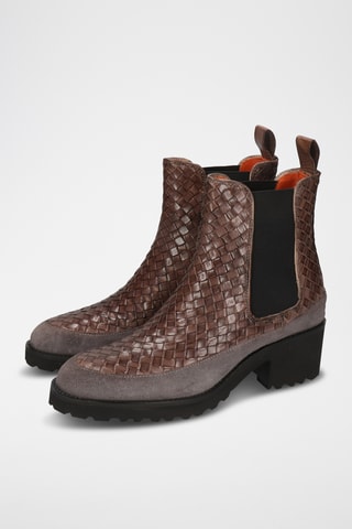 Leren Chelsea enkellaarzen Abigail- Bruin