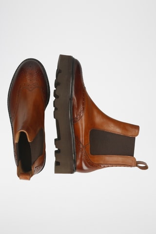 Leren Chelsea Enkellaarzen Sally- Bruin